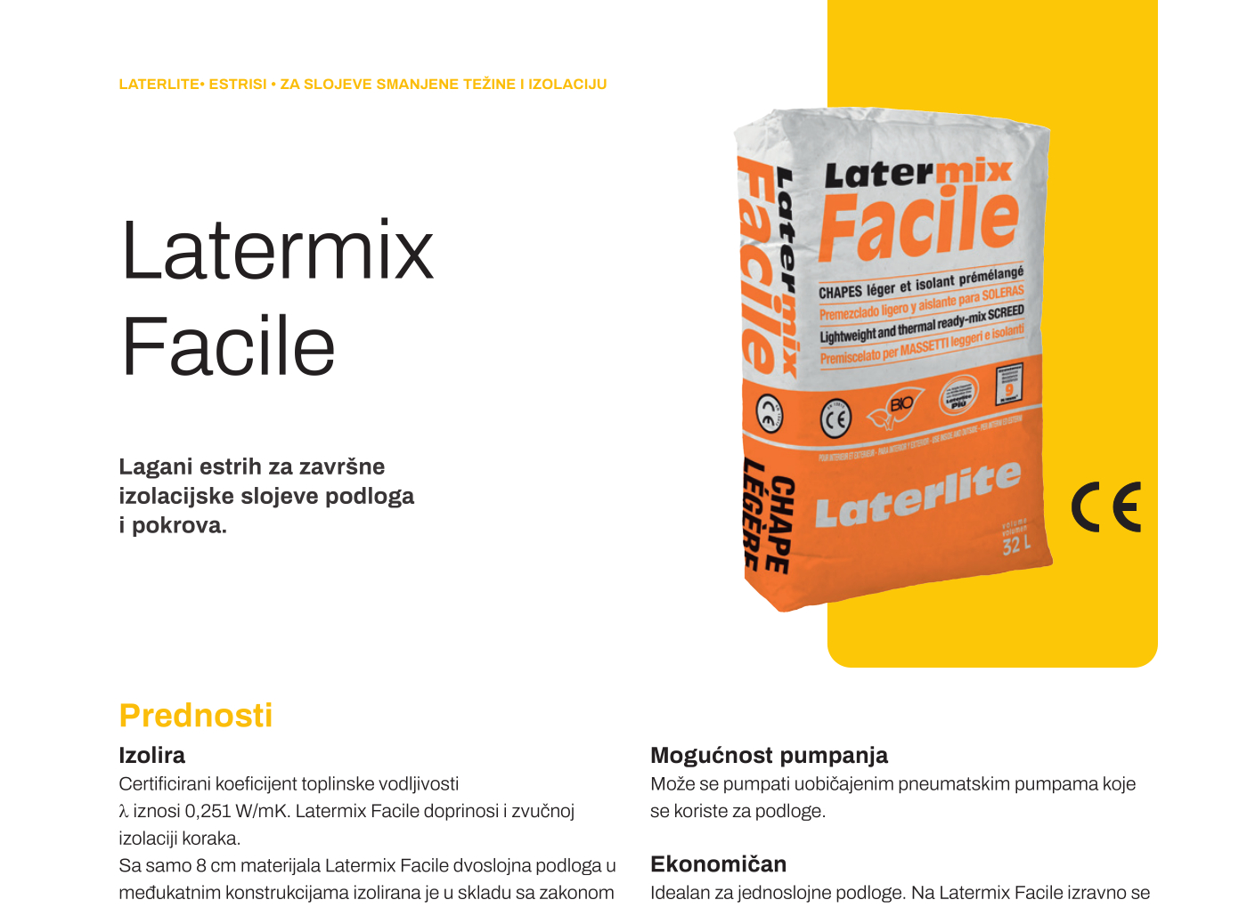 Tehnički list Latermix Facile
